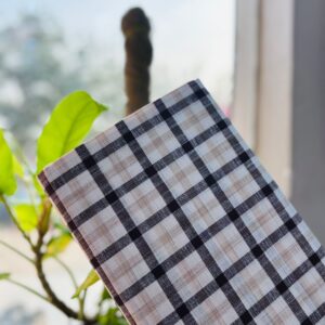 Cotton khadi in cheks pattern